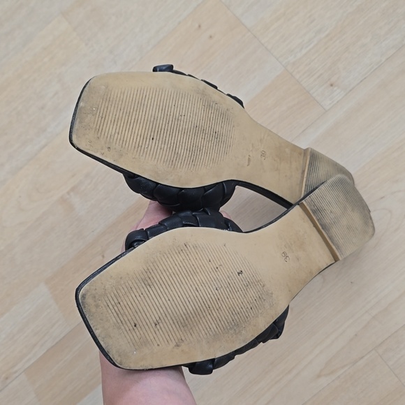 H&M Black Braided Slides Woven Flat Sandals Size 8 - Picture 7 of 8